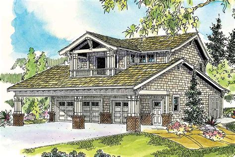The gambrel style garage plans in this collection vary in size from 1 car garage to 6 car garage. Bungalow Garage with Guest Apartment - 72649DA ...