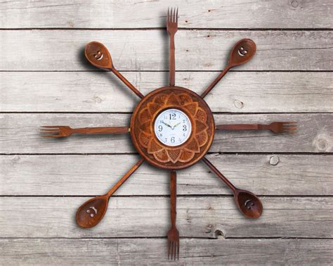 Wooden Clock Watch For The Kitchenwall Clocks Carved Decoration