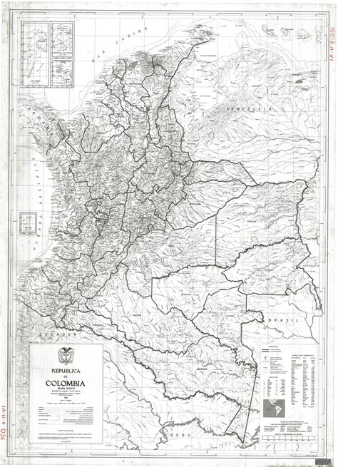 Mapa Físico De Colombia 1993 Mapa Fisico Mapas Física