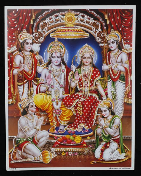 Shri Ram Darbar VINTAGE PRINT 11 X 8.5 Inch. Indian home | Etsy