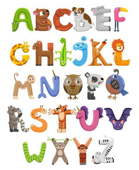 Abc Poster 16 X 20 Zoo Animals Nursery Alphabet Abc Wall Art