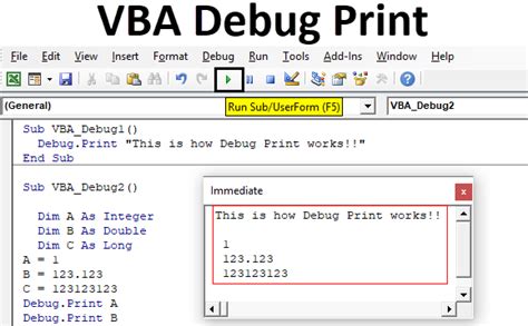 Debug Print In Vba Excel Word Excel