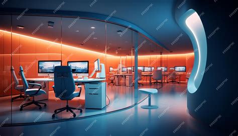 Premium Ai Image Futuristic Office Design Modern Creative Interior