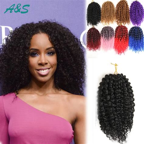 Black Crochet Braids Hair Extension Curly Crochet Hair Kinky Curly Synthetic Hair Weave
