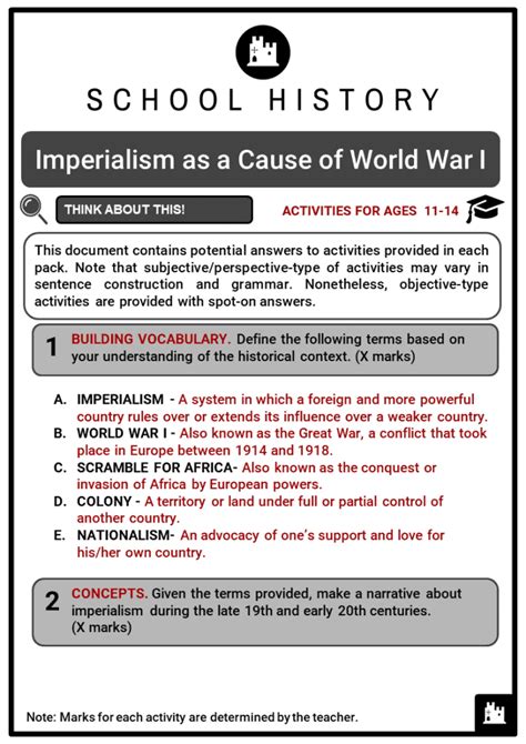 Imperialism As A Cause Of World War Facts Worksheets And Timeline