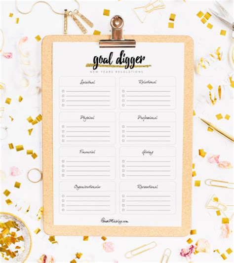 Goal Digger New Years Resolution Printable House Mix