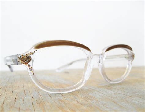 Vintage Rhinestone Stars Eyeglasses 60s French Translucent Etsy