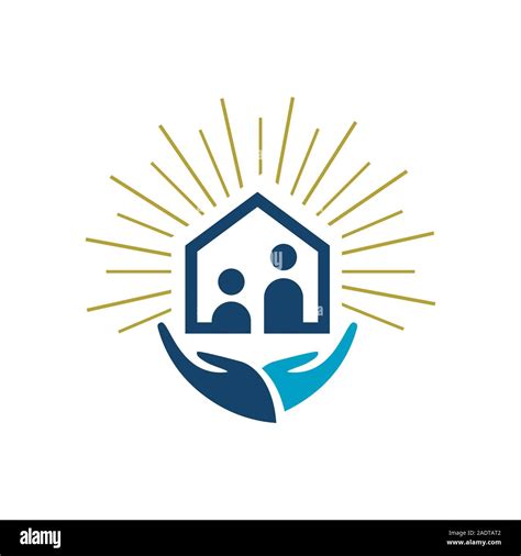 Home Care Logo Design Vector Helping Hand And House Symbol Graphic