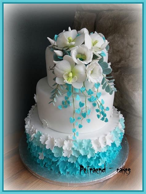 Wedding Turquoise Cake Decorated Cake By Petraend Cakesdecor