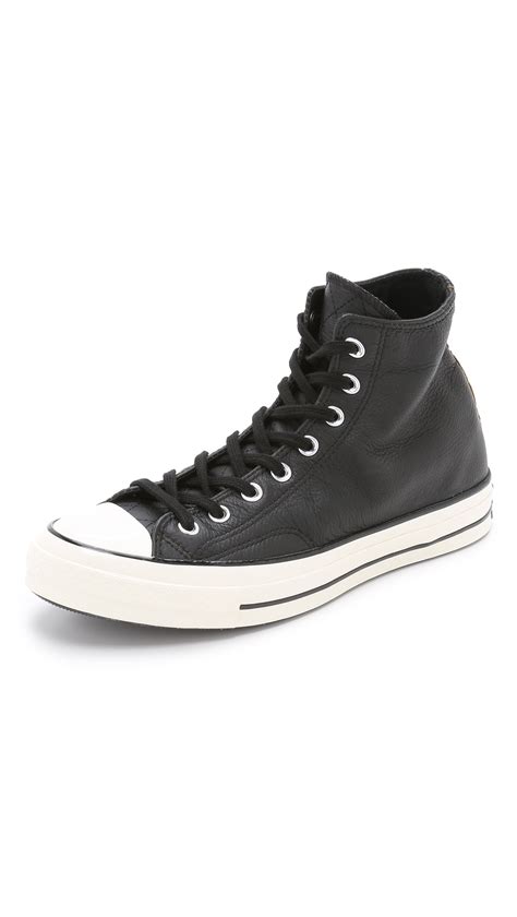 Converse Chuck Taylor All Star 70s Leather High Top Sneakers In Black