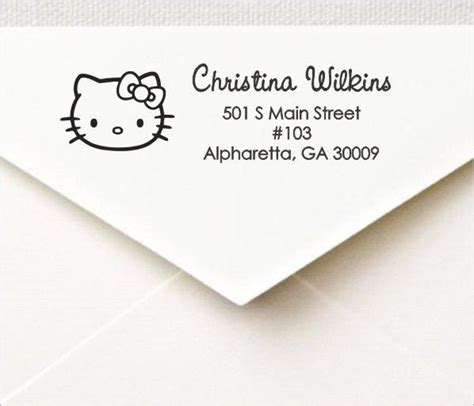 Hello Kitty Custom Return Address Self Inking Stamp Self Inking