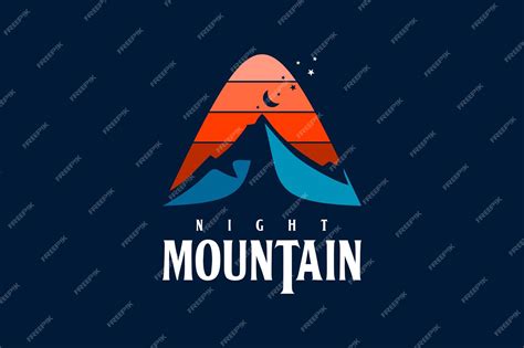 Premium Vector Mountain Creek Night Nature Design