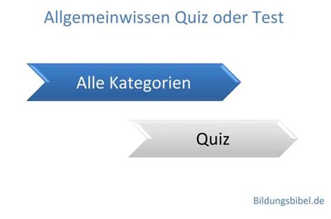Allgemeinwissen Quiz Test Zu Allen Kategorien