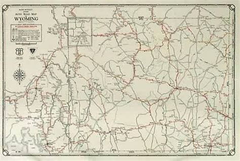 Rand Mcnally Junior Auto Road Map Of Wyoming By Rand Mcnally 1930