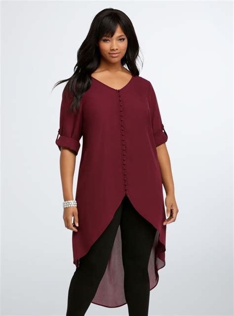 Torrid Georgette Hi Lo Tunic Blouse Fashion Clothes Women Plus Size