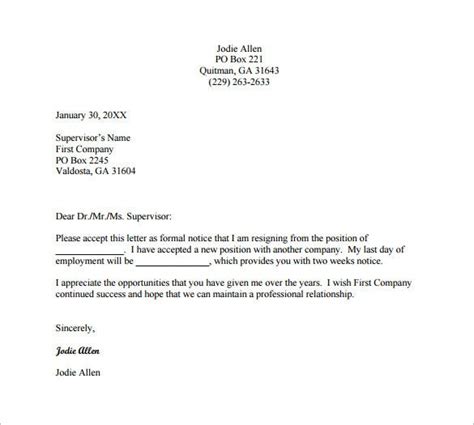 Employee Resignation Letter Template 12 Free Word Excel Pdf Format