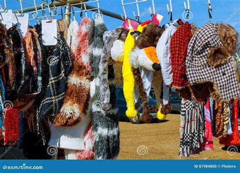 Some Used Clothes Hanging On A Rack Flea Market Stock Photo Image Of