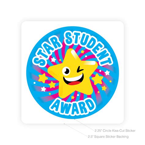 Round Sticker Star Student Award