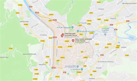 Mapa Grenoble Atrações França Destinos