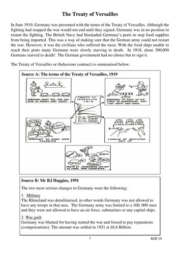 Treaty Of Versailles 1919 Teaching Resources