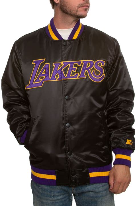 Starter lakers purple gold satin point guard jacket large & l.a. Los Angeles Lakers Jacket