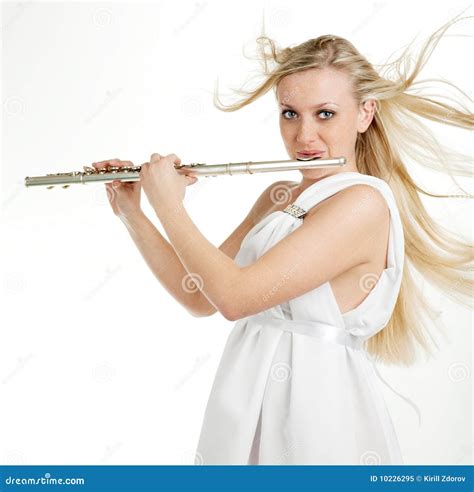 Flute Stock Image Image Of Playing Girl Hair Freckle 10226295