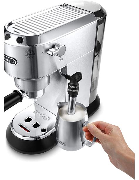 The coffee maker also steams milk for cafe drinks and has a handy cup warmer. Delonghi Dedica Coffee Maker