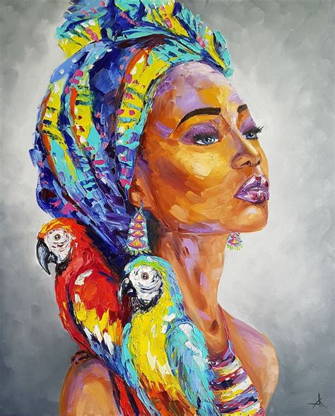 African Woman Oil Painting Africa African Woman Woman Oil Painting