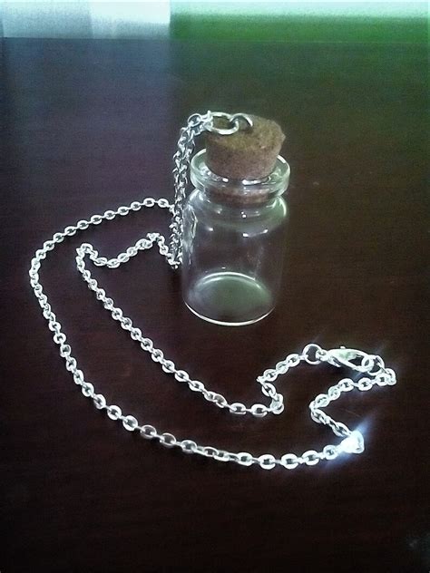 Empty Glass Bottle Necklace Vial Necklace 32mm Bottle On Etsy