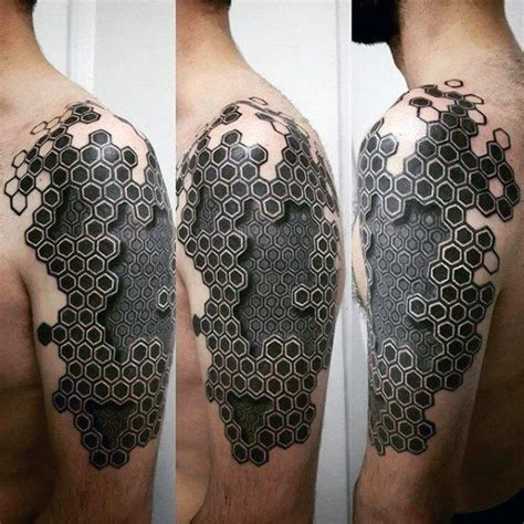 Guy With Hexagon 3d Geometric Arm Tattoo Design Geometric Tattoos Men