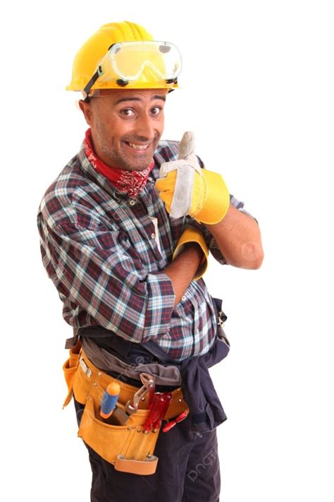 happy construction worker male person photo background and picture for free download pngtree