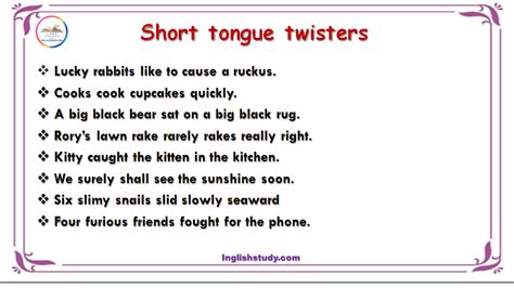 Short Tongue Twisters Learn English With Inglishstudy