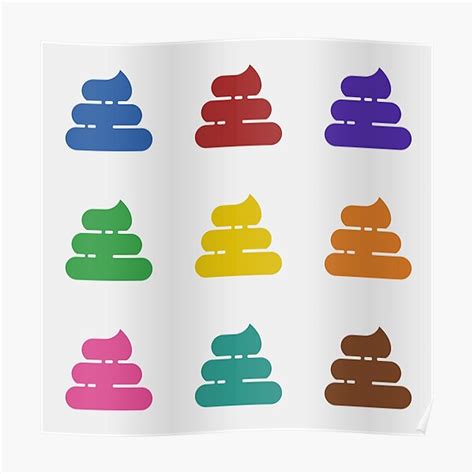 Poop Icons Fun Poopy Icon Poo Sticker Pack Poster For Sale By