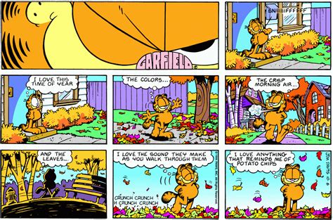 Fall Leaves Garfield Daily Comic Strip On October 6th 1996