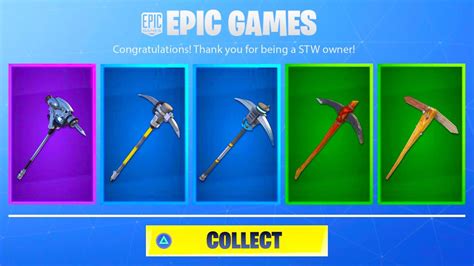 How To Get Stw Pickaxes In Fortnite Youtube