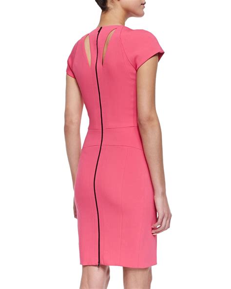 Narciso Rodriguez Cutout Paneled Sheath Dress, Bright Pink | Sheath ...