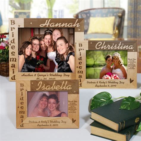 Engraved Bridesmaid Wood Picture Frame Bridesmaid T Etsy