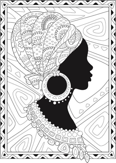 Free Printable Coloring Page From Dover Publications Africa Woman Textile Mandala Art African