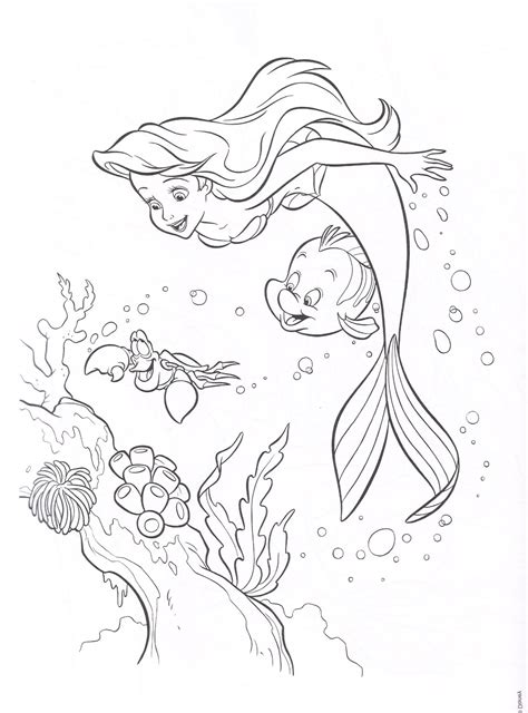 Free Coloring Pages Disneys The Little Mermaid Mermaid Coloring