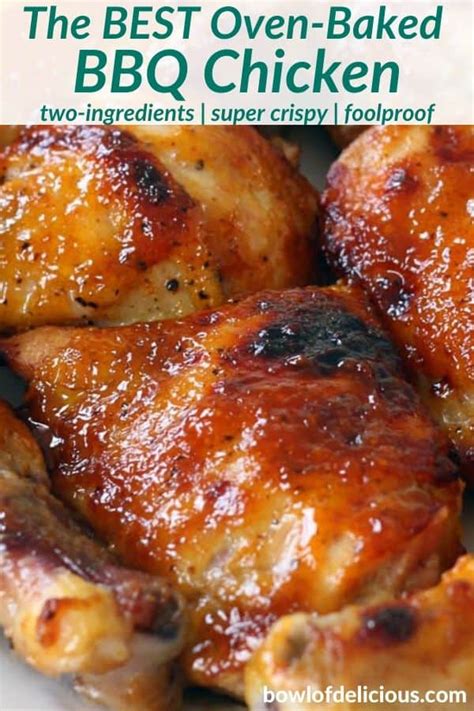This bbq chicken recipe is pretty easy. Two Ingredient Crispy Oven Baked BBQ Chicken | Recipe ...
