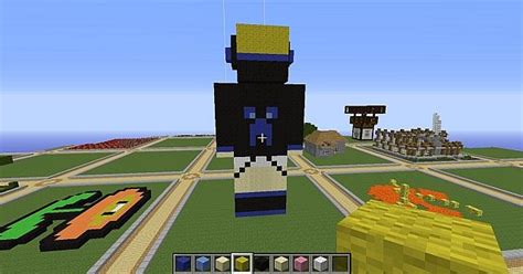 Blue Creeper Hoodie Girl Statue Minecraft Map