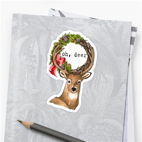 Oh Deer Sticker By 4ert A Deer Stickers Artwork