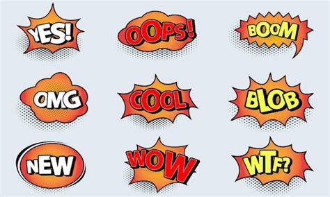 Premium Vector Collection Comic Speech Effects Sound Bubble Effects