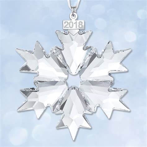 2018 Swarovski Annual Snowflake Crystal Ornament Sterling Collectables