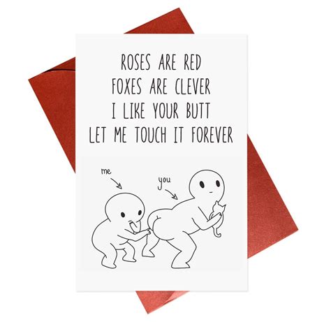 cute anniversary card romantic card funny touch my butt love cards naughty card for her bf gf