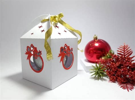 Christmas Ornament Box Svg Template Ball 80 Mm Christmas Etsy