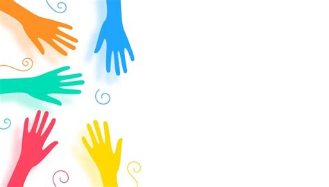 Free Vector Colorful Volunteers Community Joining Hand Banner With