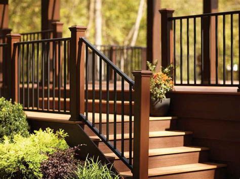 Outdoor metal stair railing systems with balusters and decorative ornaments. outdoor step railing ideas - How To Select The Best ...