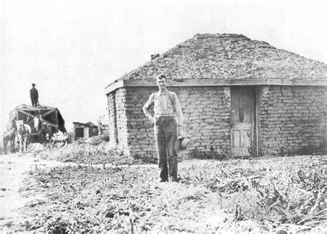 Homestead Farmer And Sod House 1800s Frontierpioneer Life Story