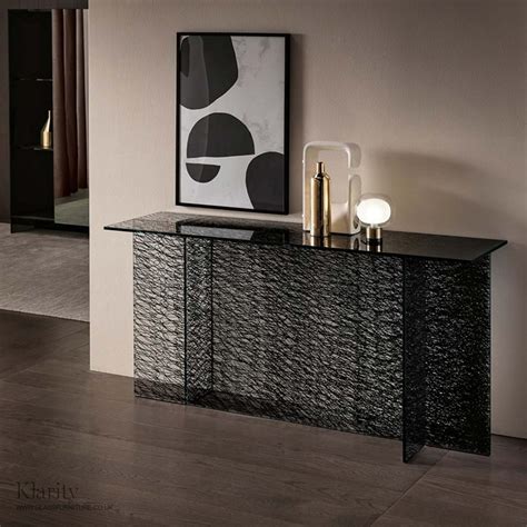 Recess Glass Console Table Klarity Glass Furniture